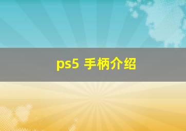 ps5 手柄介绍